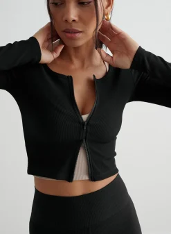 Ribbed Performance Zipped Cardigan*AIM’N Hot