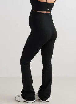 Black Ribbed Seamless Flare Maternity Tights*AIM’N Online