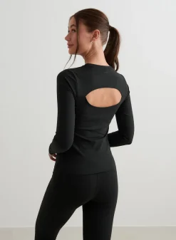 Black Sense Cutout Back Long Sleeve*AIM’N Best