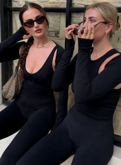 Black Shape Seamless Long Sleeve Bolero*AIM’N Hot
