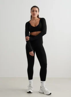 Black Shape Seamless Long Sleeve Bolero*AIM’N Hot