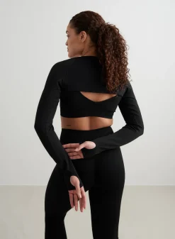 Black Shape Seamless Long Sleeve Bolero*AIM’N Hot