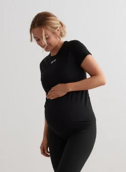 Black Soft Basic Maternity Short Sleeve*AIM’N Discount