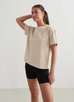 Café Au Lait Serif Boxy T-shirt*AIM’N Outlet