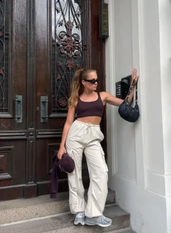 Café Au Lait Windbreaker Parachute Pants*AIM’N Clearance