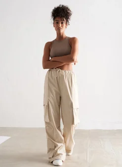 Café Au Lait Windbreaker Parachute Pants*AIM’N Clearance