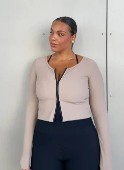 Ribbed Performance Zipped Cardigan*AIM’N Sale