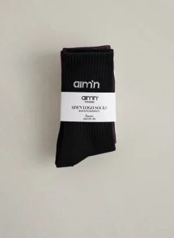 Midnight Plum Young Aim'n Logo Socks 3-pack*AIM’N Best