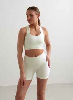 Off-White Ribbed Midi Biker Shorts*AIM’N Hot