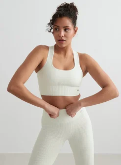 Off-White Ribbed Seamless High Support Bra*AIM’N