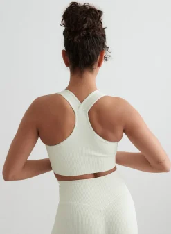Off-White Ribbed Seamless High Support Bra*AIM’N