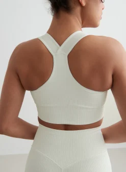 Off-White Ribbed Seamless High Support Bra*AIM’N