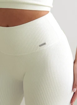 Off-White Ribbed Seamless Biker Shorts*AIM’N Hot