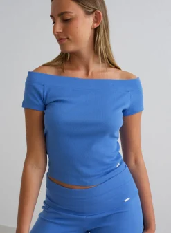 Ease Ribbed Off-shoulder Top*AIM’N Outlet