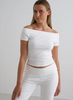 Ease Ribbed Off-shoulder Top*AIM’N Clearance