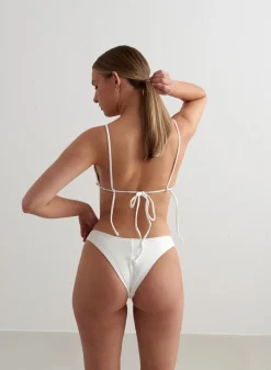 White Ribbed U-shape Bikini Bottom*AIM’N Sale